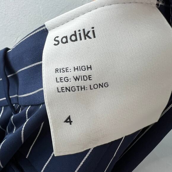 BABATON Sadiki Navy White Modesto Pant Pinstripe High-Rise Wide Leg Size 4 NEW - Picture 8 of 10